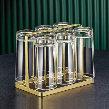 格娜斯（CRISTALGLASS）玻璃杯家用耐热茶杯家庭透明客厅喝儿童水杯子果汁泡绿茶杯套装