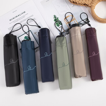 天堂伞 旅行者黑胶三折晴雨伞 33628E