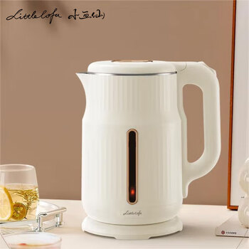小画仙电水壶 双层防烫热水壶1.8L大容量家用烧水壶 304不锈钢电热水壶自动断电LDSH-1803