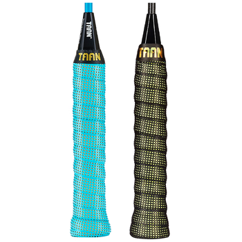 TAAN泰昂羽毛球拍手胶吸汗带球拍双层专利款2条装TW090黑莹黄+浅蓝