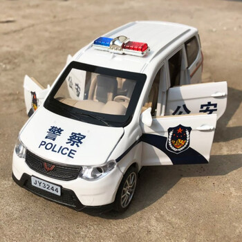 生日礼物送男女友合金车模型132仿真五菱宏光警察车开门回力金属汽车