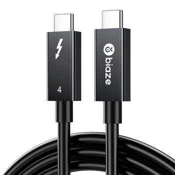 毕亚兹 雷电4数据线Type-c全功能线8K投屏40G传输PD快充USB4雷雳3认证苹果iPhone15显示器连接线0.8米