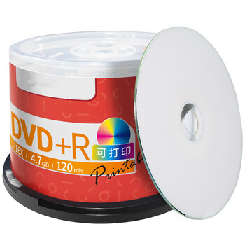 得力 DVD+R 空白光盘/刻录盘 16速4.7GB 桶装50片 可打印