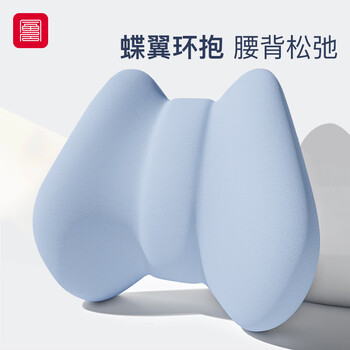 foojo腰靠 护腰靠垫腰托办公室汽车用久坐神器腰部支撑腰枕 天空蓝