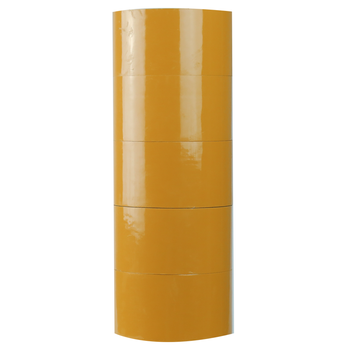 天章 （TANGO）新绿天章米黄色胶带60mm*100y(91.4米)*5卷宽胶带高粘打包封箱快递车间物流工厂胶布防台风专用