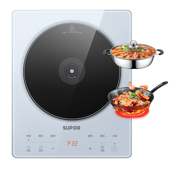 苏泊尔（SUPOR）甄晶家用电磁炉电陶炉新型电磁灶大功率炒菜火锅套装电池炉电炉一套带锅配锅C22-IA616