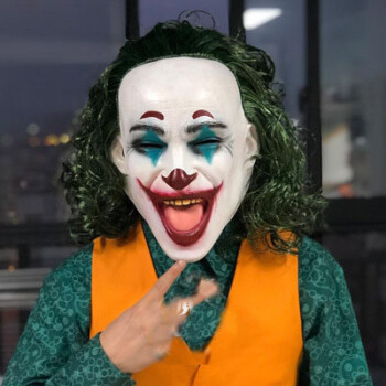 骑士希斯莱杰发光小丑joker恐怖面具万圣节cosplay周边 小丑微笑款