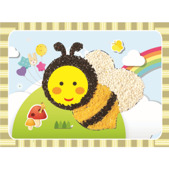儿童diy手工制作种子豆豆画幼儿园女孩五谷杂粮创意粘贴画材料包 蜜蜂