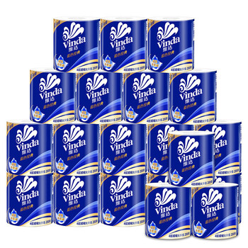 维达卷纸 蓝色经典4层200克*30卷 卫生卷筒纸 纸巾（3提共30卷）