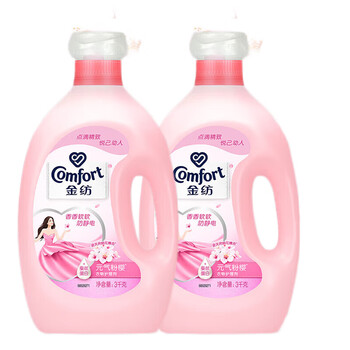 金纺 柔顺剂 元气粉樱3KG+3KG 12斤 柔顺 留香