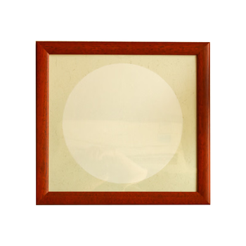 一海堂 文化宣纸相框 文房四宝国画书法纸镜片硬卡圆形镜片纸的配套 实木红色 25*27送卡纸10张/包