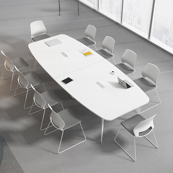 兰冉 会议桌长桌简约办公桌椭圆会议室洽谈桌 1.8m不含椅