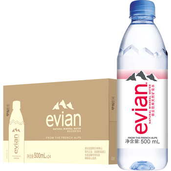 依云（evian）矿泉水 500ml*24瓶 饮用水 高端矿泉水 法国进口 会议商务用水