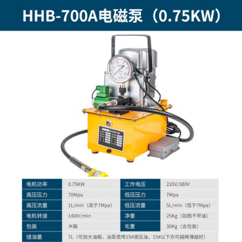 电动液压泵 超高压电动泵微型仿进口泵 hhb-700a电磁阀泵 220v配脚踏