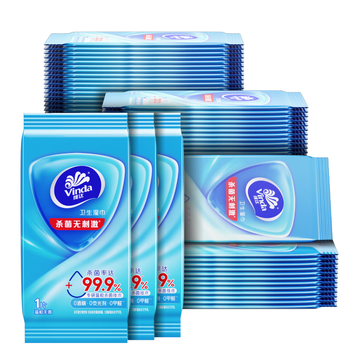 维达（Vinda）杀菌湿巾【开学/出行必备】10片*10包 湿巾小包独立便携装 湿纸巾