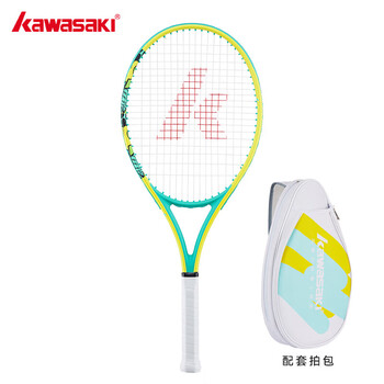 川崎（KAWASAKI）网球拍碳素成人专业初学单拍SA-100柠黄艾绿（已穿线）