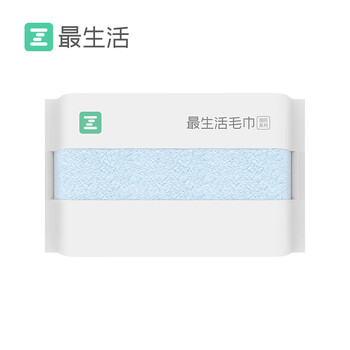 最生活新疆长绒棉洗脸毛巾1条装 纯棉家用吸水毛巾柔软擦脸洗面巾 蓝色