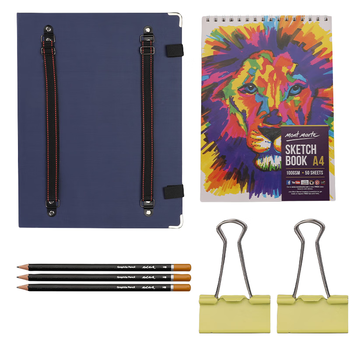 【全网低价】蒙玛特(Mont Marte)4k速写板蓝色 素描套装儿童绘画速写夹素描本铅笔夹子套装 美术户外写生工具SX-WD-TZ-039美术写生