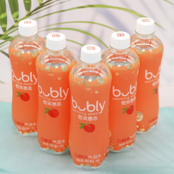 bubly微笑趣泡水450ml*12瓶整箱 0糖0卡0脂 蜜柚味白桃味气泡水  白桃