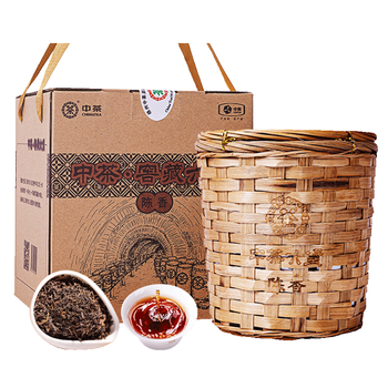中茶黑茶窖藏六堡广西梧州六堡茶陈香特级500g散茶箩筐装送礼