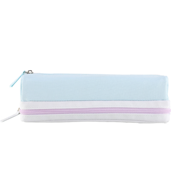 国誉（KOKUYO）PENCASE笔袋大容量铅笔盒双层分类收纳笔袋 蓝色 1个 WSG-PC252B