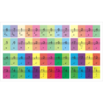 电子琴贴钢琴键盘贴纸五线谱简谱键位贴88键61键7688键彩贴只贴白键
