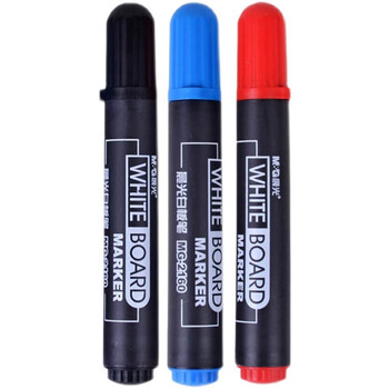 晨光可擦白板笔记号笔粗杆AWM21601会议笔物流记号笔红色 12支/盒 1盒