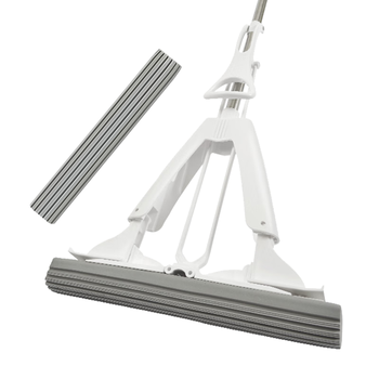 妙洁胶棉拖把38cm杆长132共2头对折式大懒人家用一拖净免手洗海绵吸水