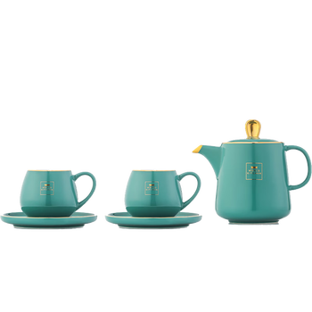 WORLD KITCHEN 康宁马克杯壶五件组绿 厚实杯底 耐温耐用 WK-MKB-5/KZ/GR