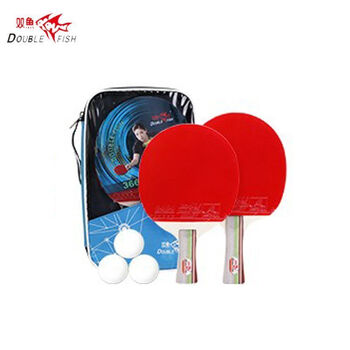 双鱼 乒乓球拍对拍套装初学者训练 （366C/一横一直/不含乒乓球）