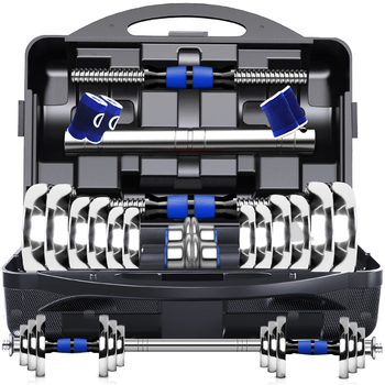 诚悦哑铃杠铃20公斤电镀男女士运动健身器材可调节拆卸组合套装CY-167