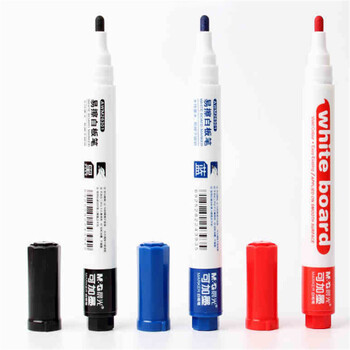 晨光文具AWM26301 白板笔 可加墨水性耐干易擦白板笔办公教学 10支装红色