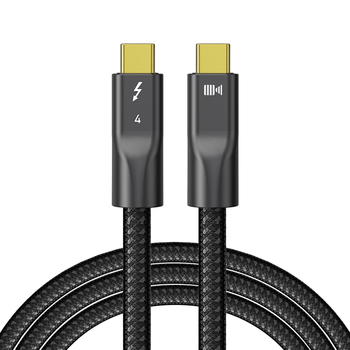 开博尔 单晶铜镀银雷电4全功能type-c同轴数据线双头PD240W快充8K60hz高清线适用苹果电脑连接线