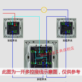 86型家用单开多控中间一开三控1位3联中途灯开关插座面板