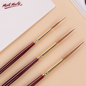 蒙玛特(MontMarte)水彩勾线笔3支装黄狼尾水粉丙烯国画颜料画画笔套装长杆长出峰绘画笔VSX-MPB0031-33