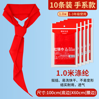 晨光（M&G）【10条丨升级款涤纶丨1M】红领巾小学生通用透气不掉色标准1-3年级儿童专用涤纶标准正品ASC993P8