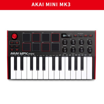 【官方专卖】akai雅家mpk mini mk3便携式midi键盘控制器play25键 mpk