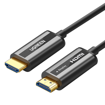 绿联光纤HDMI线2.0版4K60Hz发烧级高清线电脑机顶盒连接电视投影仪显示器工程装修视频连接线50米50219