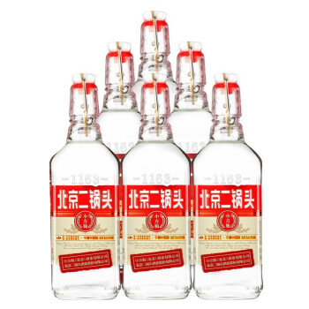 永丰牌北京二锅头清香型白酒出口小方瓶永丰二锅头42度纯粮酒500ml6瓶