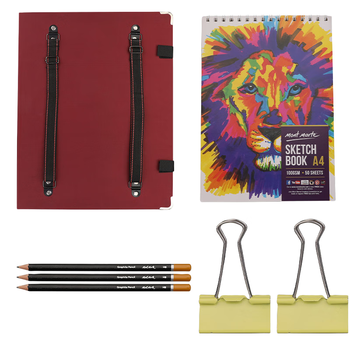 蒙玛特(Mont Marte)a3速写板红色 素描套装儿童绘画速写夹素描本铅笔夹子套装 美术写生工具V SX-WD-TZ-035