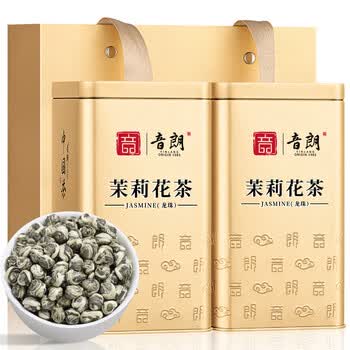 音朗 茶叶 茉莉花茶龙珠明前新茶特级十窨一提嫩芽茶叶礼盒2罐共300g