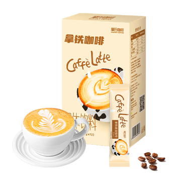 摩氏拿铁速溶咖啡粉 即溶奶咖三合一特浓无反式脂肪尝鲜装12条便携