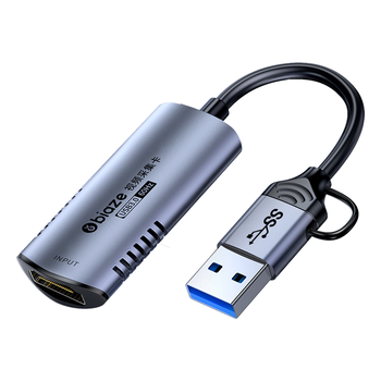 毕亚兹  HDMI视频采集卡4K输入 60hz适用Switch/PS5笔记本电脑手机MS2130相机抖音直播 USB/Type-C录制盒