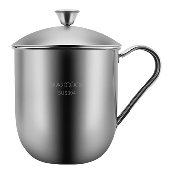 美厨（maxcook）304不锈钢水杯 泡茶杯口杯儿童学生马克杯 480ml带盖手柄 MCB068