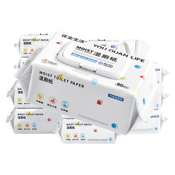 优全生活湿厕纸80抽*5包M码湿纸巾擦屁股男女如洁厕巾可冲马桶【超值款】