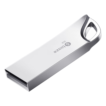 毕亚兹 16GB U盘 USB2.0 银色 小巧便携 抗震防摔 金属迷你车载电脑两用u盘优盘 UP016