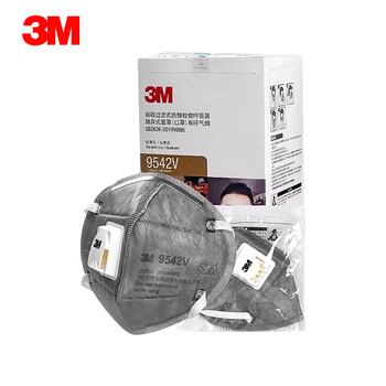 3M9542V带呼吸阀活性炭口罩防尘雾霾PM2.5颗粒物异味KN95头戴式独立包装【20只/盒】 3M9542V带呼吸阀活性炭口罩防尘雾霾PM2.5颗粒物异味KN95头戴式独立包装【20只/盒】