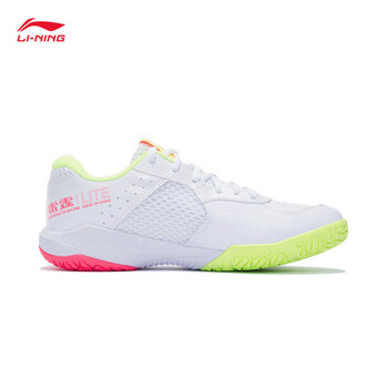 李宁雷霆lite透气羽毛球训练鞋运动鞋AYTS020标准白-543.5