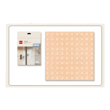得力（deli）【全网低价】高弹橡胶防撞粒 冰箱贴 防撞垫 防撞贴 8mm*2.5mm 100粒/袋 柔软防磕碰 JF115