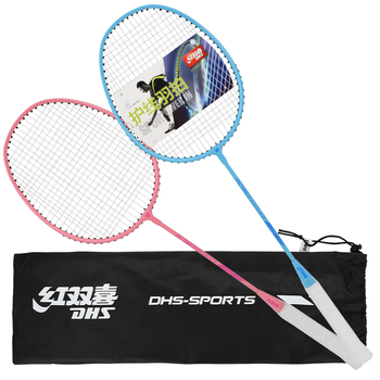 红双喜（DHS）羽毛球拍对合金中杆比赛ES1010进阶附3球